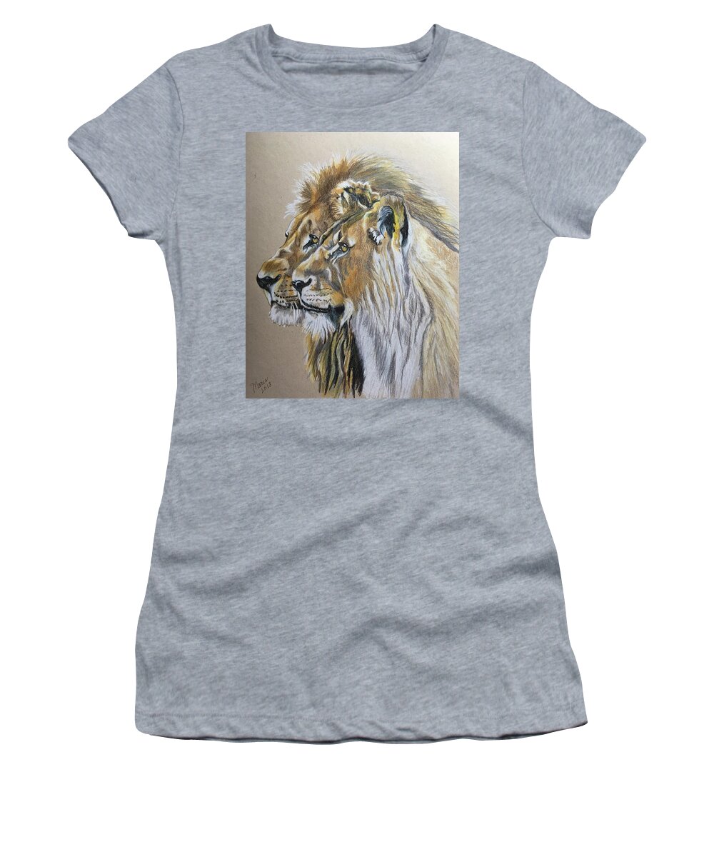 Animals Women's T-Shirt featuring the painting The Couple by Maris Sherwood