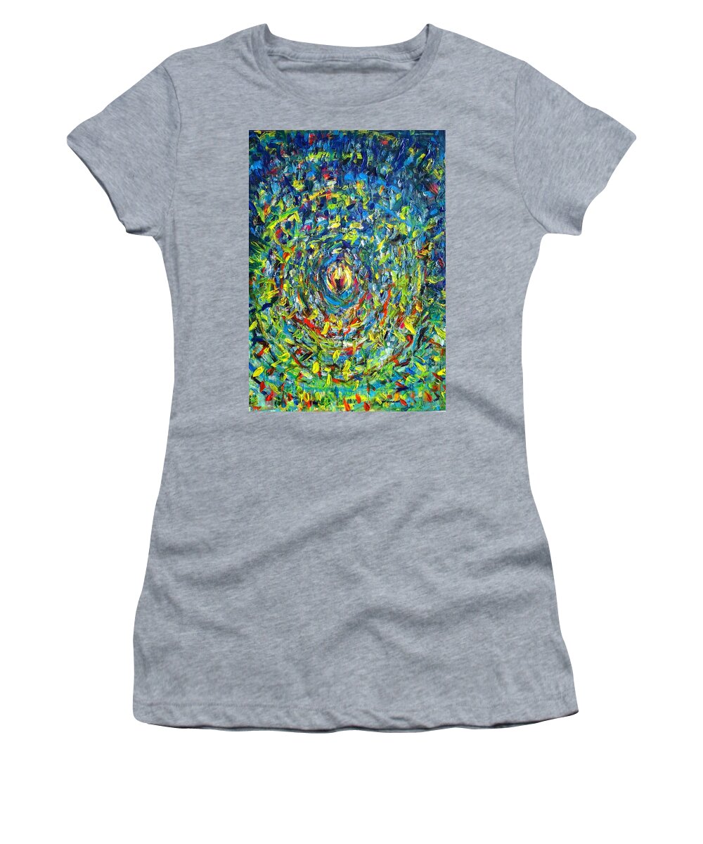 Abstract Women's T-Shirt featuring the painting The egg of the beginning by Chiara Magni