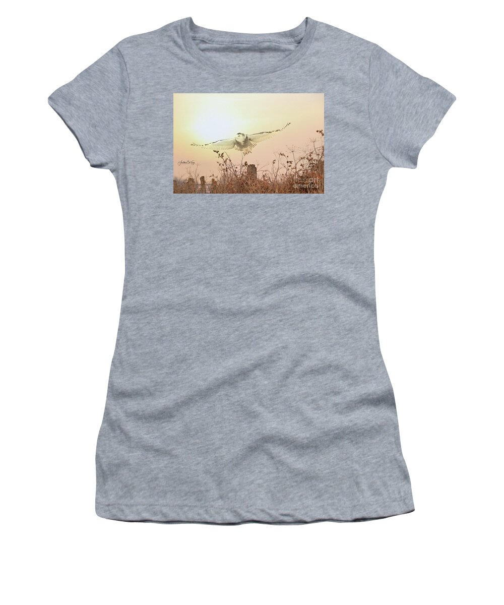 Animal Women's T-Shirt featuring the photograph The elegance of the snowy owl by Heather King