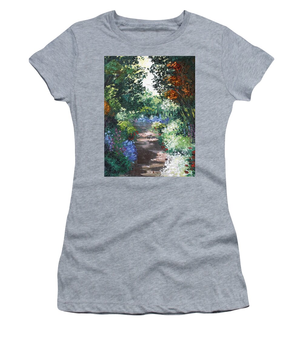 Impressionist Women's T-Shirt featuring the painting The Garden by Anthony Falbo