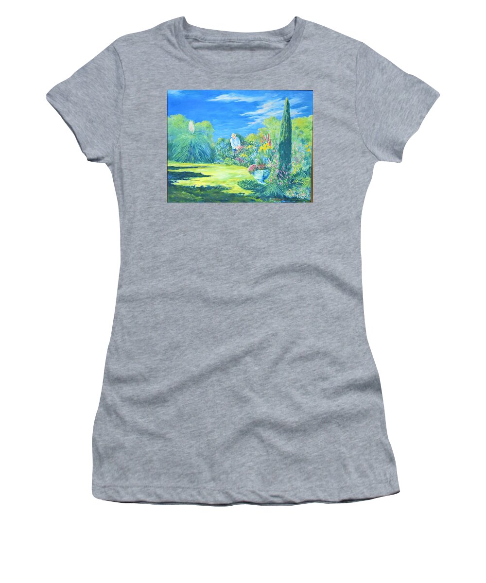 Morning Women's T-Shirt featuring the painting The Gardener by ML McCormick