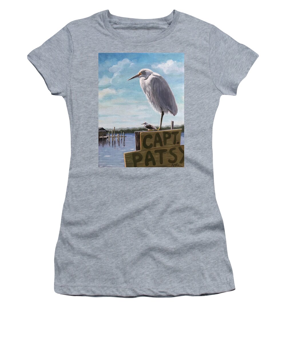 Seascape Women's T-Shirt featuring the painting The Guardians - Florida oil painting by Linda Apple