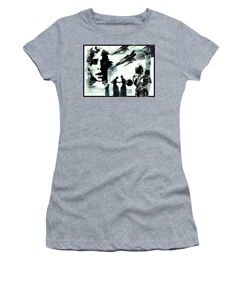 Wars Women's T-Shirt featuring the digital art The INSANITY of Wars by Hartmut Jager