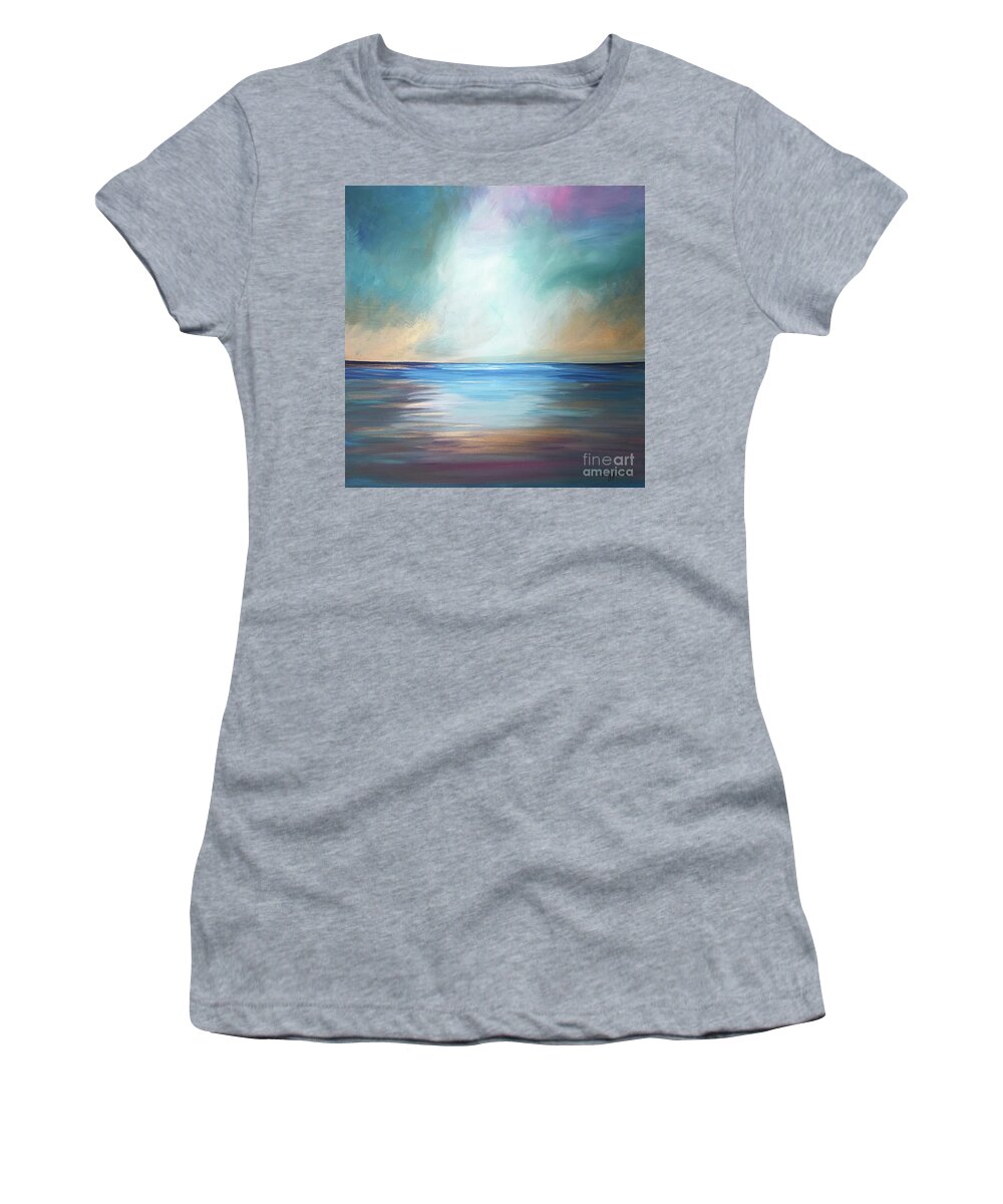 Ocean Women's T-Shirt featuring the painting The Ocean Meets the Sky by Stacey Zimmerman