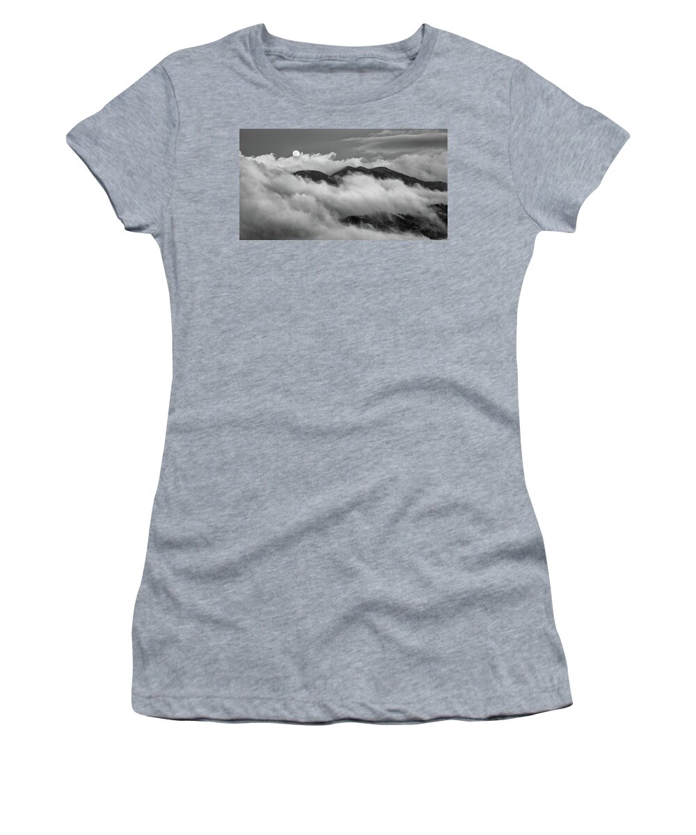 Cloud Women's T-Shirt featuring the photograph The rising of full moon by Michalakis Ppalis