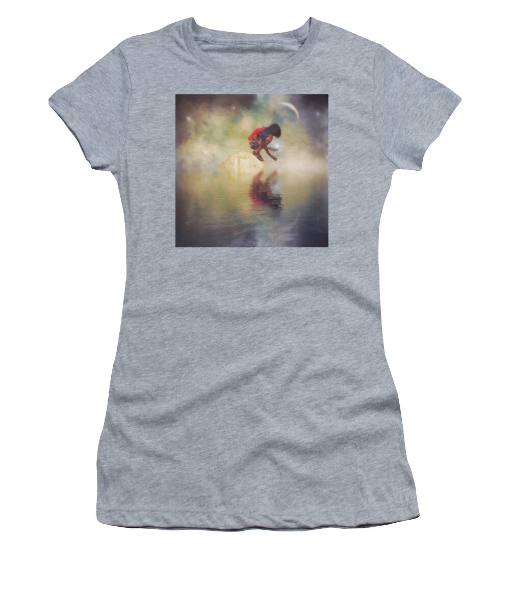  Women's T-Shirt featuring the digital art The Thawing Of Narcissus by Melissa D Johnston