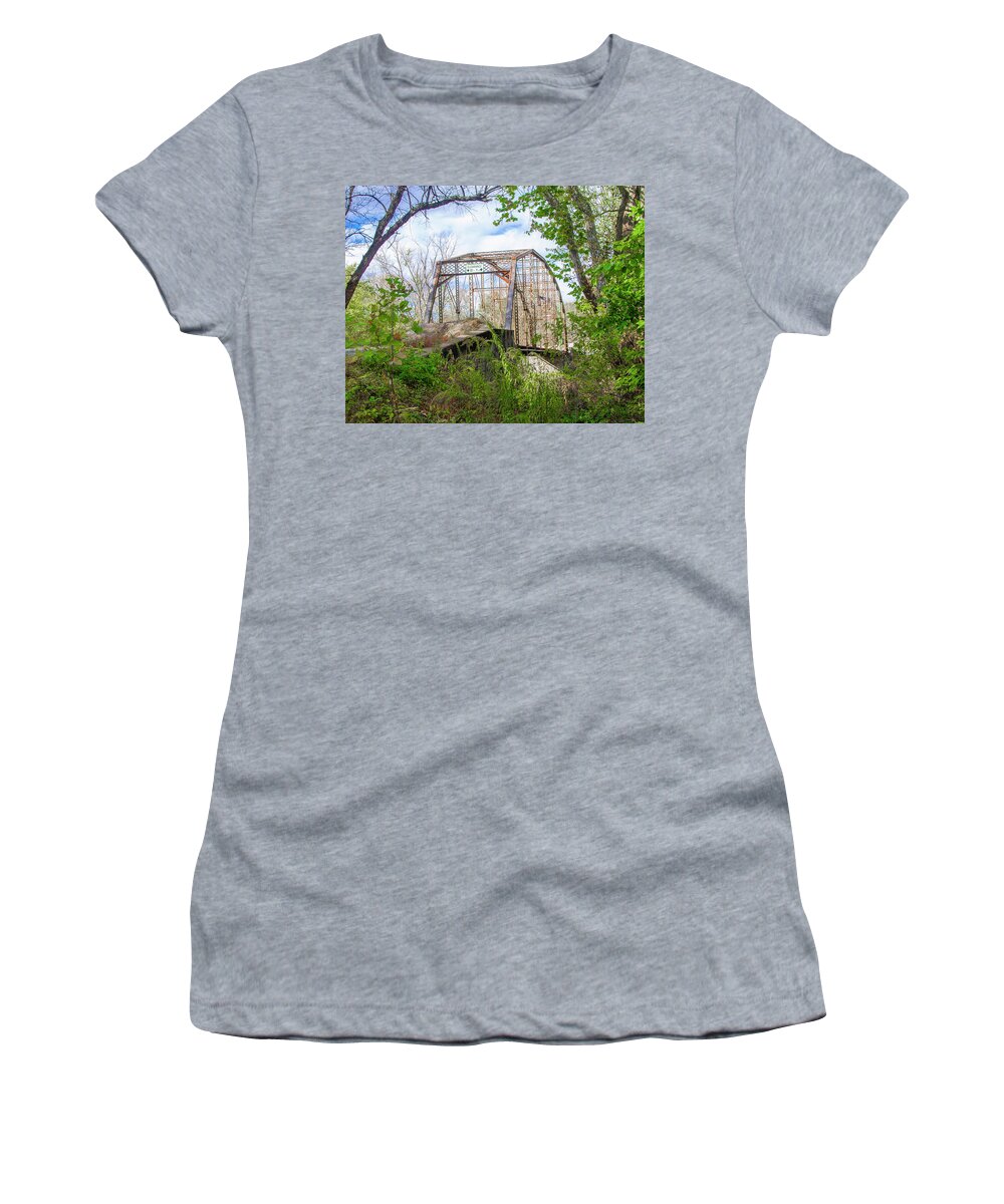 Creek Women's T-Shirt featuring the photograph The Wolfs Bridge - Conodoguine Creek - Carlisle Pa by Bill Cannon