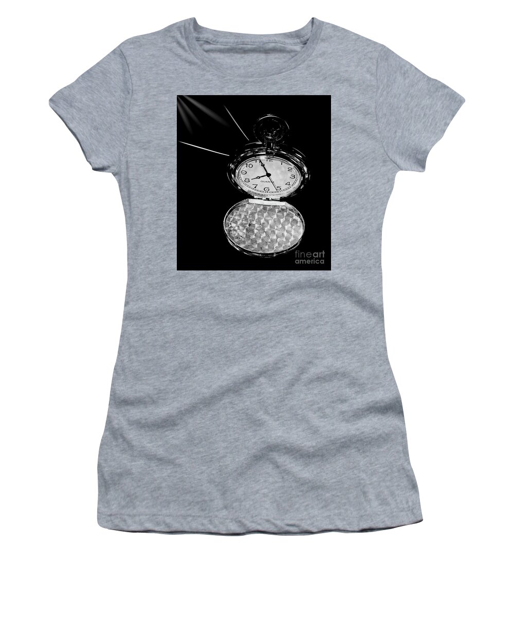 Bw Women's T-Shirt featuring the photograph Tick-Tock by Joseph Miko