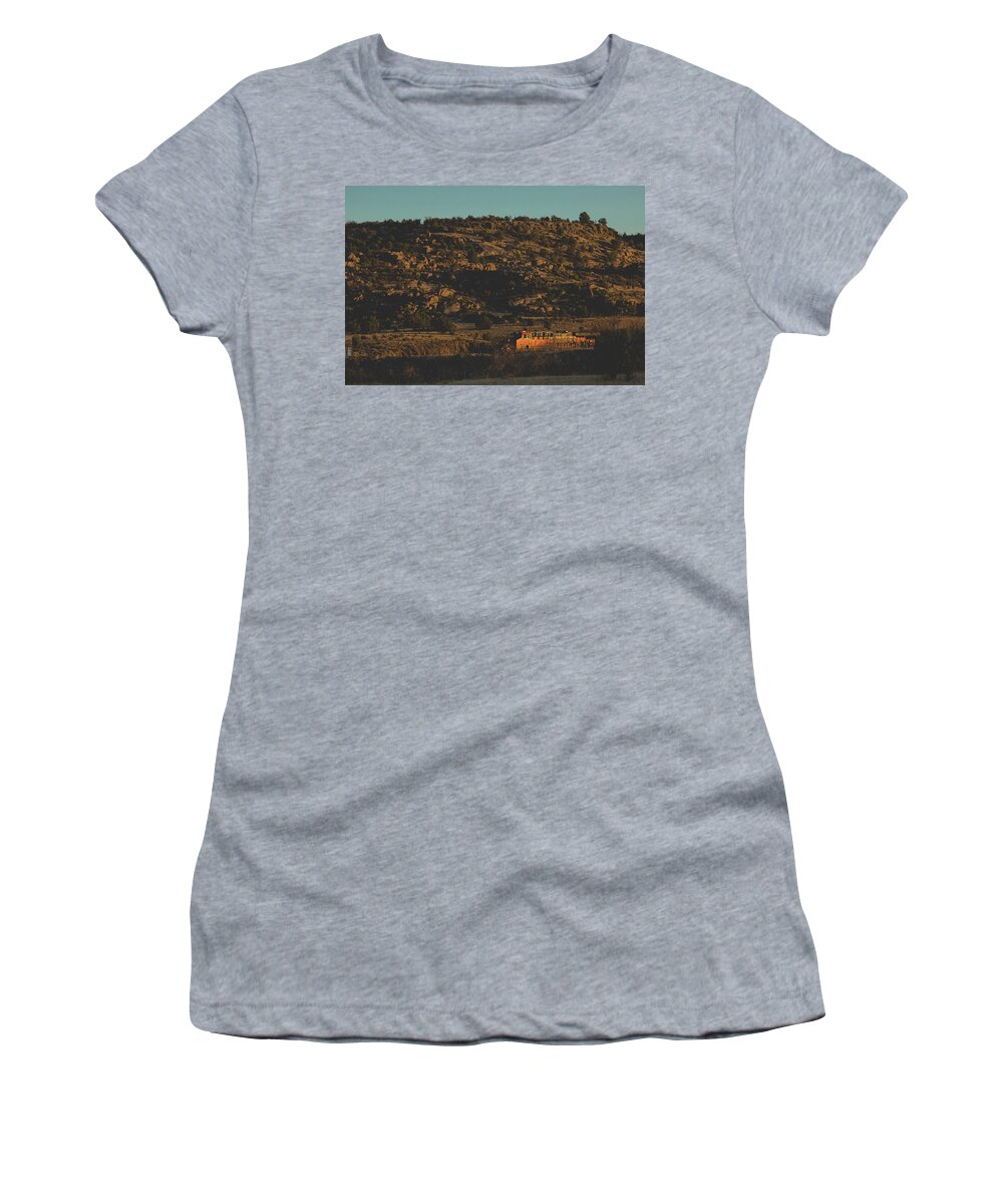Train Women's T-Shirt featuring the photograph Train in Arizona Desert by Julieta Belmont