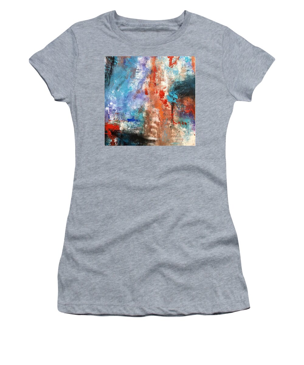 Abstract Women's T-Shirt featuring the painting Transitions by Mary Mirabal