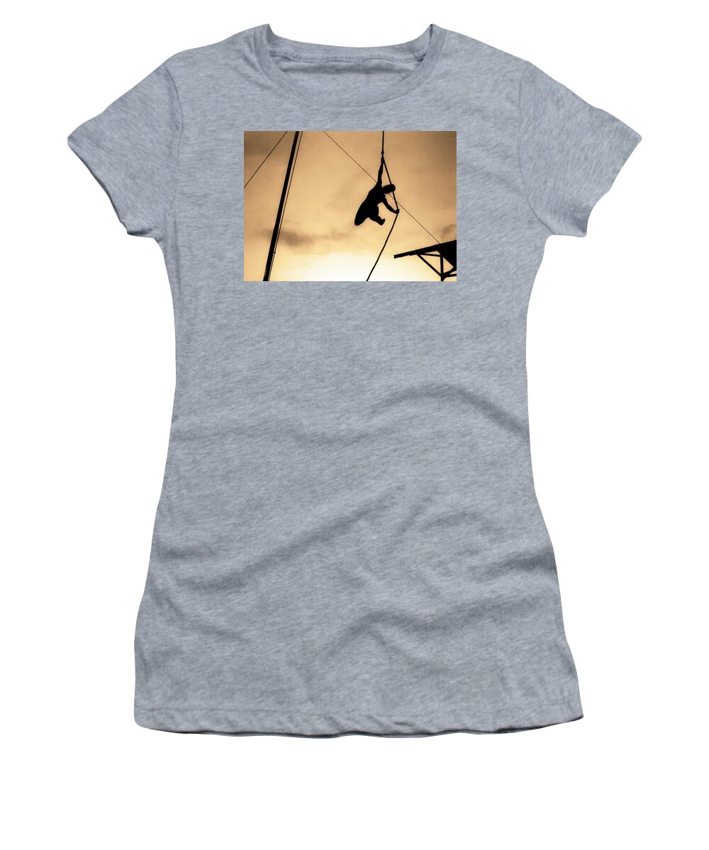Trapeze Circus Women's T-Shirt featuring the photograph Trapeze #2 by Neil Pankler