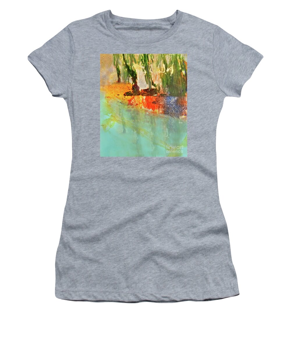 Abstract Women's T-Shirt featuring the mixed media Tropical Paradise 300 by Sharon Williams Eng