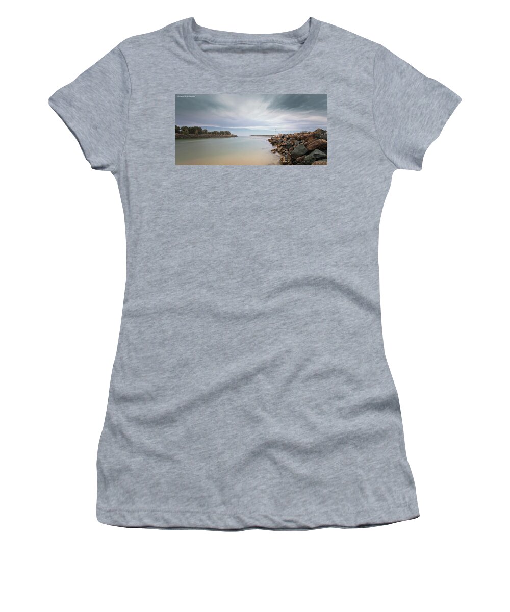 Tuncurry Rock Pool Women's T-Shirt featuring the digital art Tuncurry rock pool 372 by Kevin Chippindall