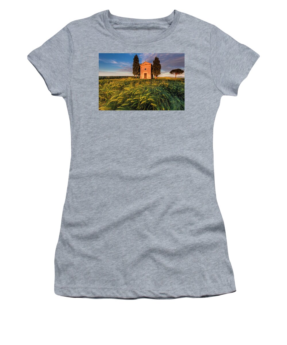 Italy Women's T-Shirt featuring the photograph Tuscany Chapel by Evgeni Dinev