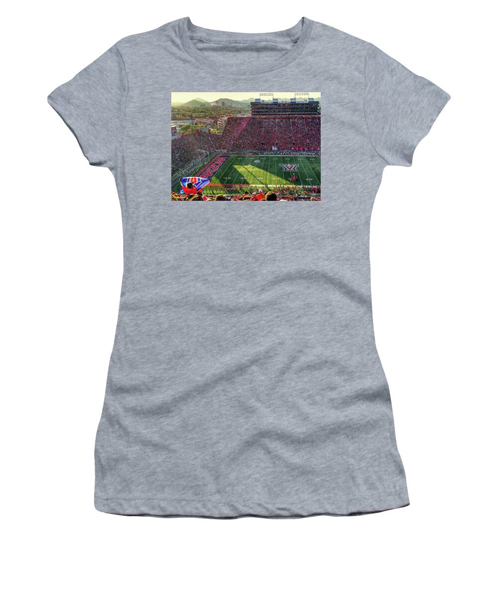 Tucson Women's T-Shirt featuring the photograph University of Arizona pride by Chance Kafka