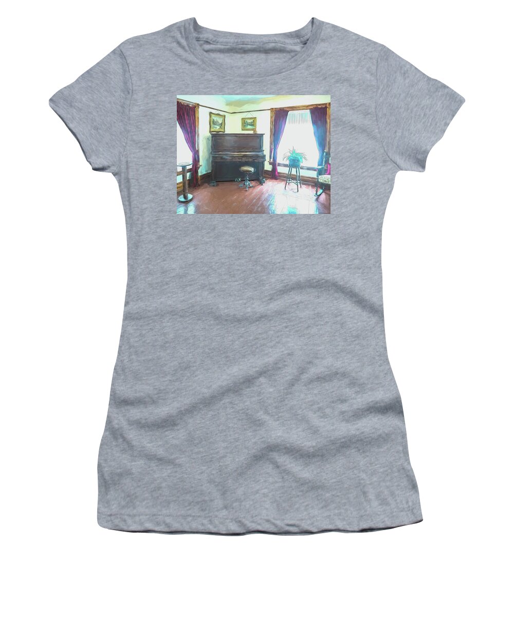 Piano Women's T-Shirt featuring the photograph Upright Love by Leslie Montgomery