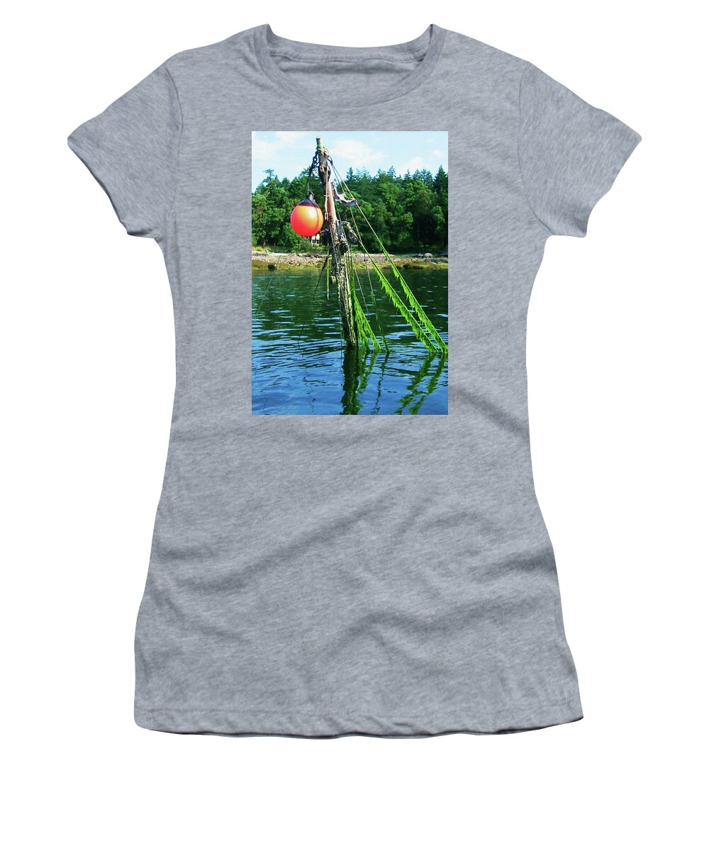 Sunk Women's T-Shirt featuring the photograph Used boat for sale by Fred Bailey