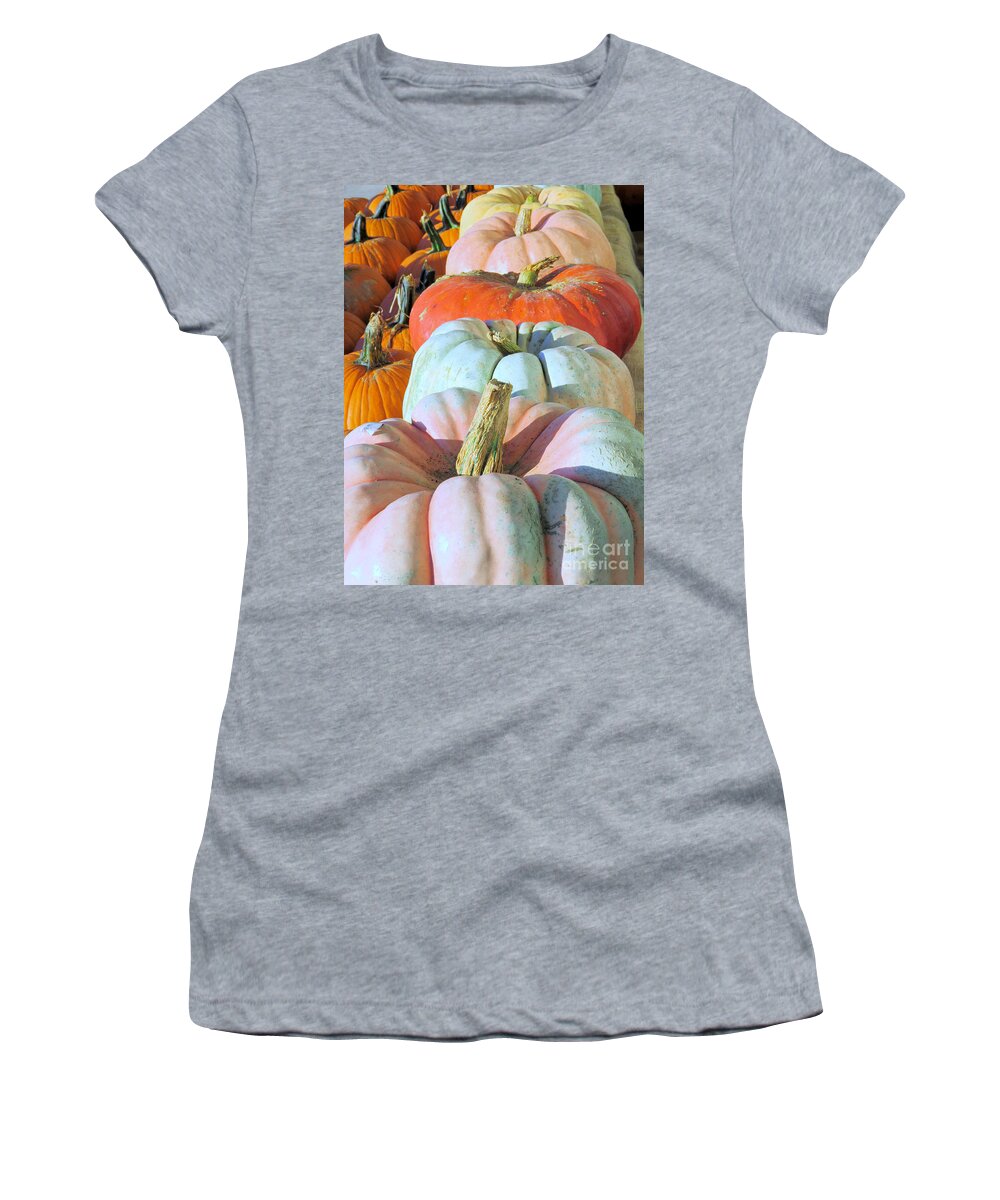 Pumpkins Women's T-Shirt featuring the photograph Variety of Pumpkins by Janice Drew