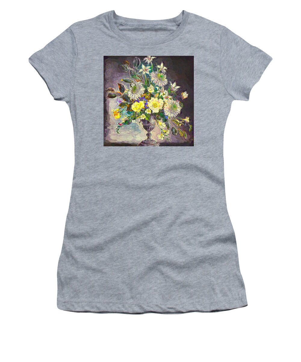 Paint Women's T-Shirt featuring the painting Vase impressum 4 by Nenad Vasic