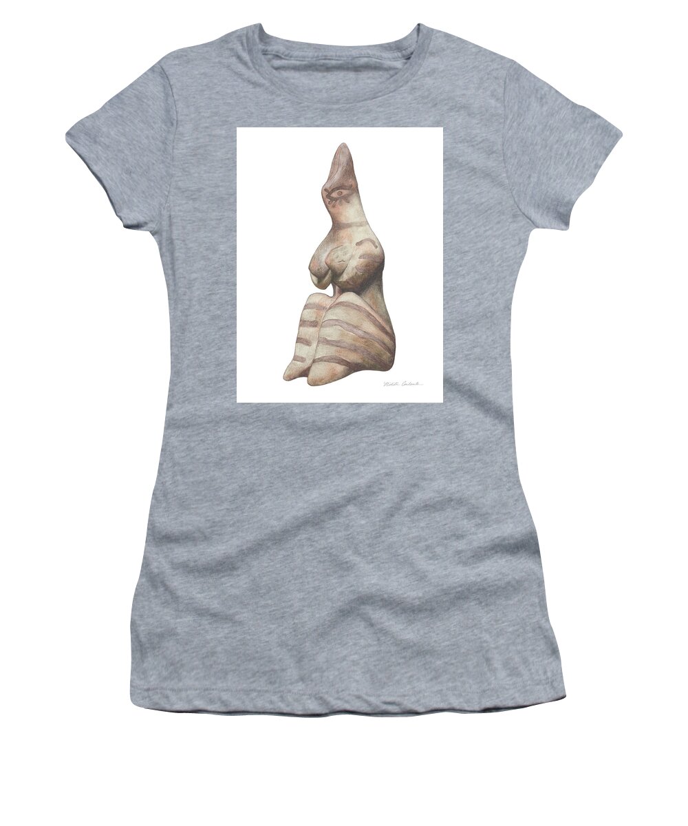 Venus Women's T-Shirt featuring the drawing Venus of Tell Halaf by Nikita Coulombe