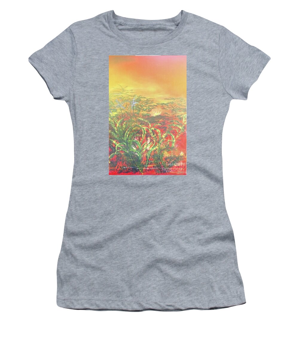 Aina Women's T-Shirt featuring the painting Vog Day At Fissure Eight by Michael Silbaugh