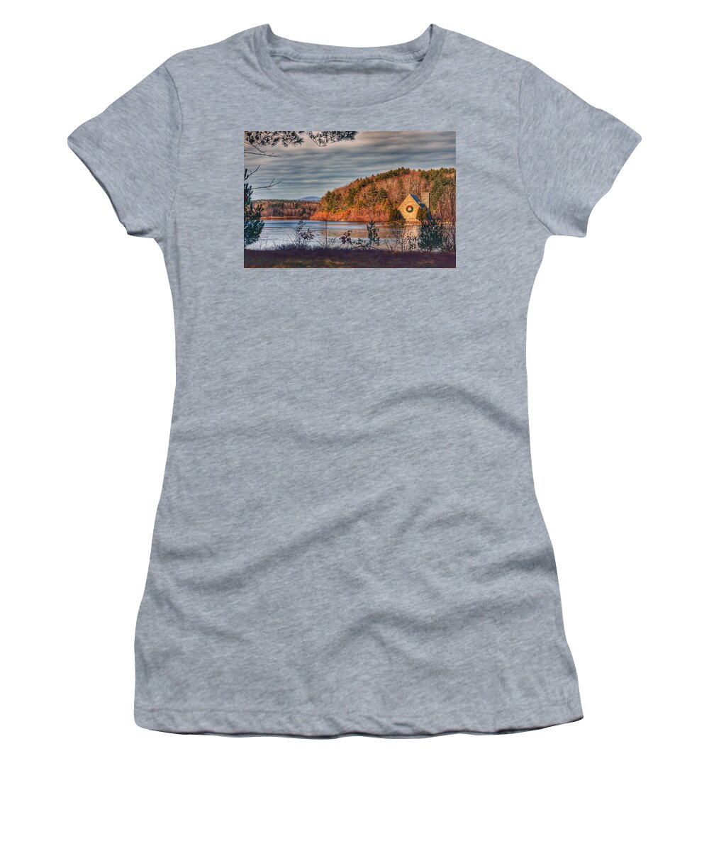 Landscape Women's T-Shirt featuring the photograph Wachusett Reservoir by Monika Salvan