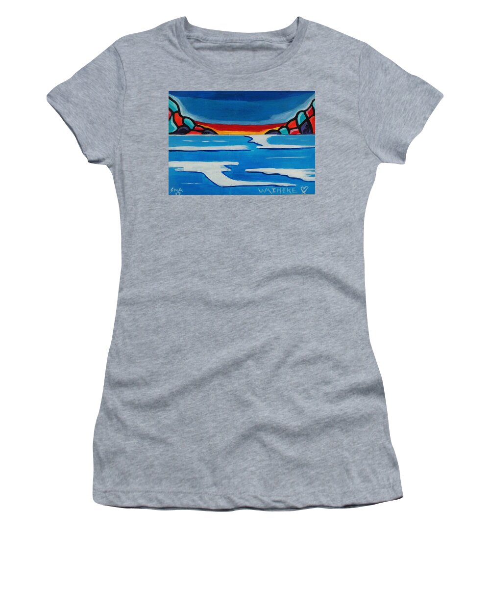  Women's T-Shirt featuring the painting Waiheke Island Love III by Sandra Marie Adams