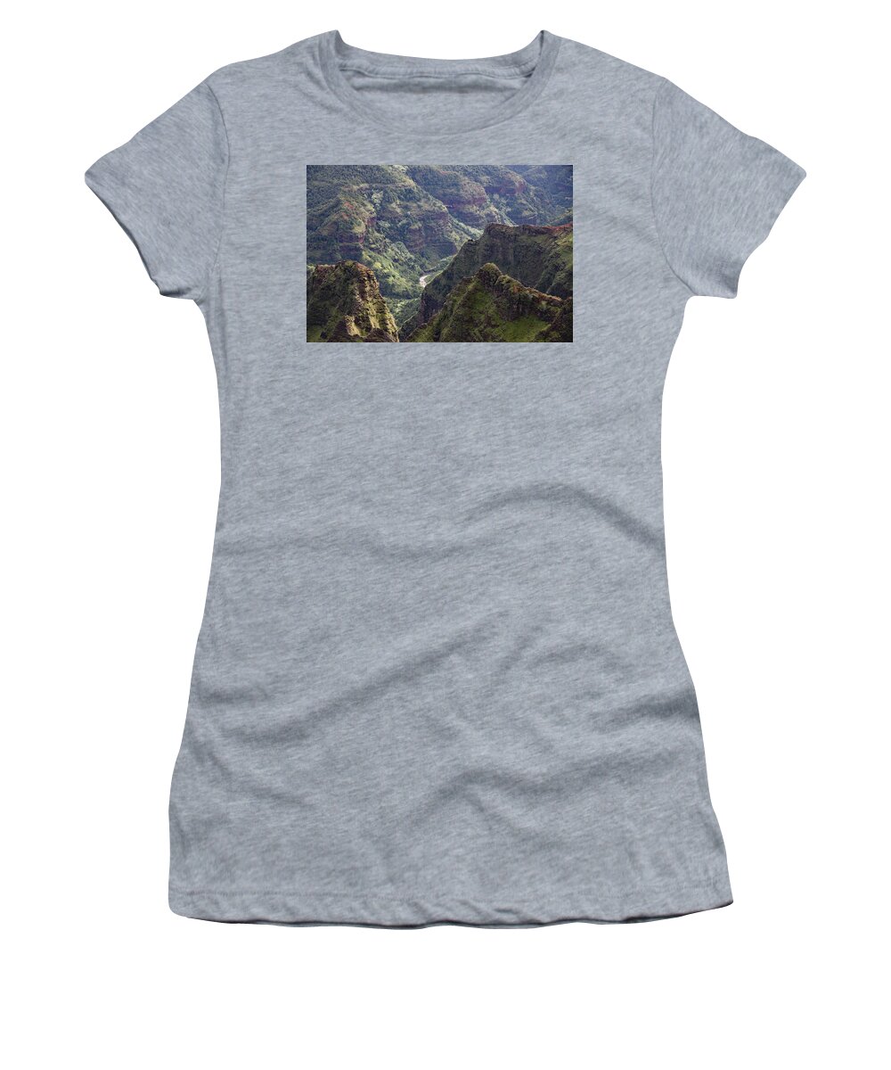 Hawaii Women's T-Shirt featuring the photograph Waimea Canyon River by Allan Levin