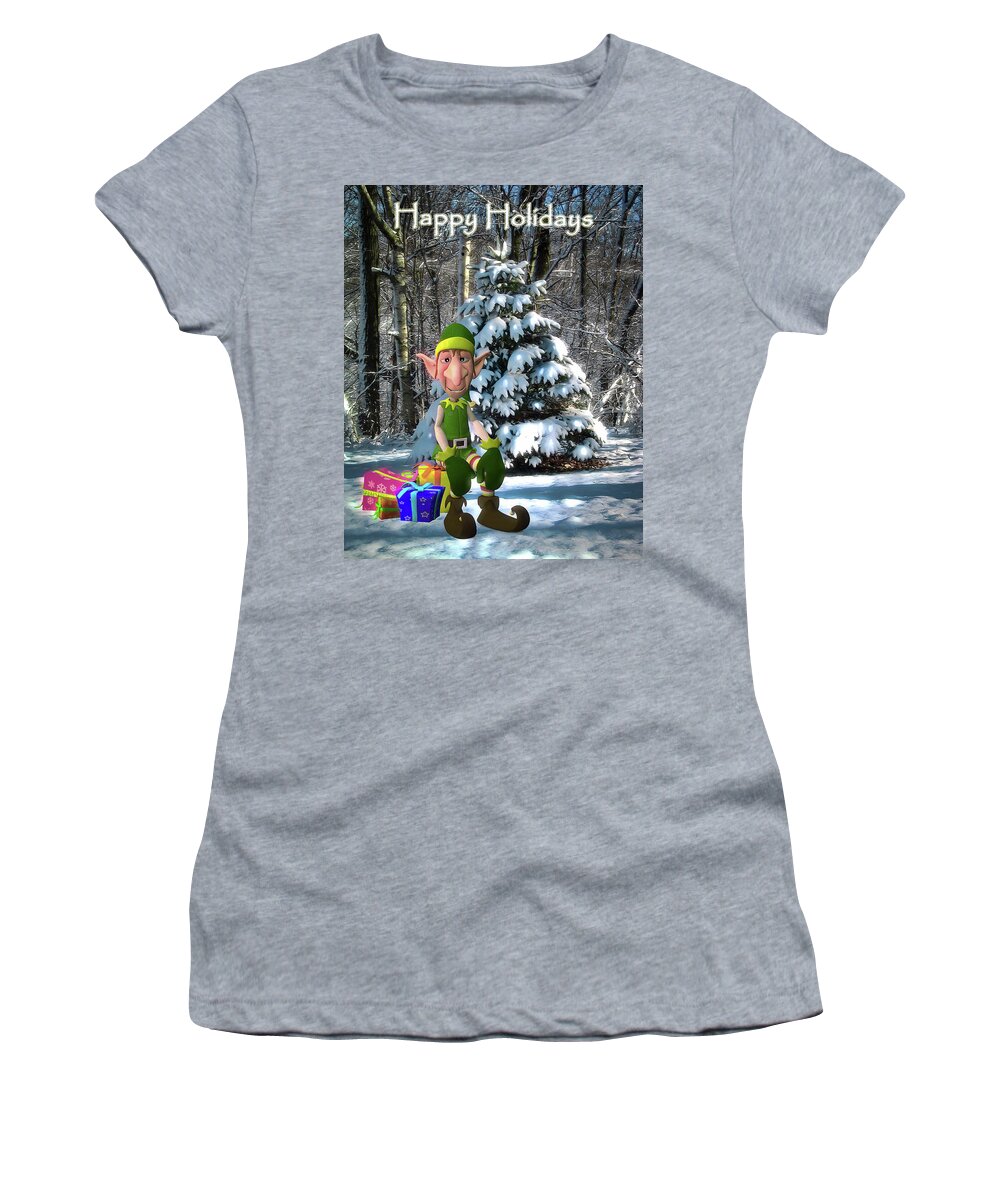 Winter Time Women's T-Shirt featuring the digital art Waiting For Santa by Pennie McCracken