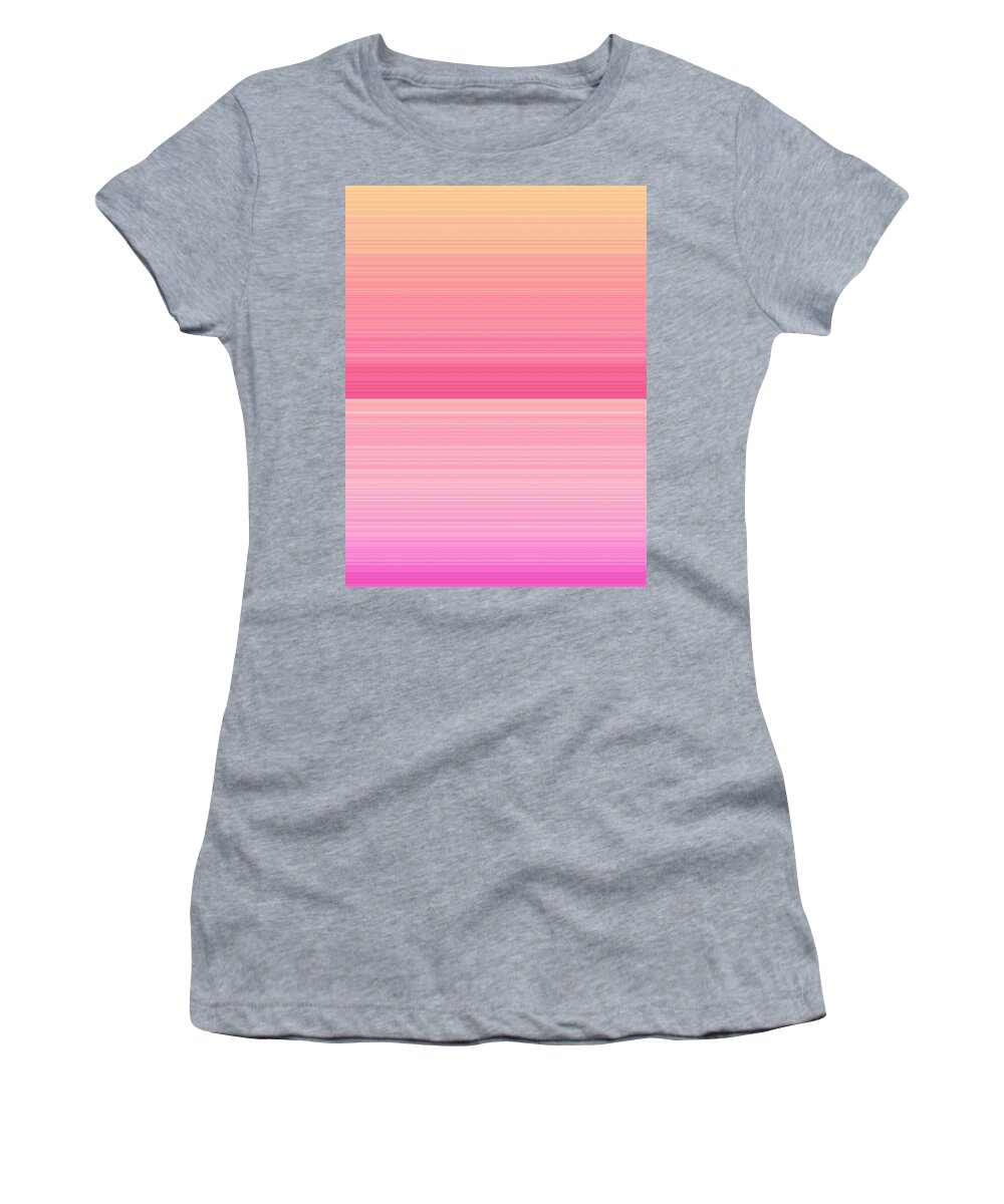 Stripes Women's T-Shirt featuring the digital art Watermelon Sunrise Stripes by Itsonlythemoon