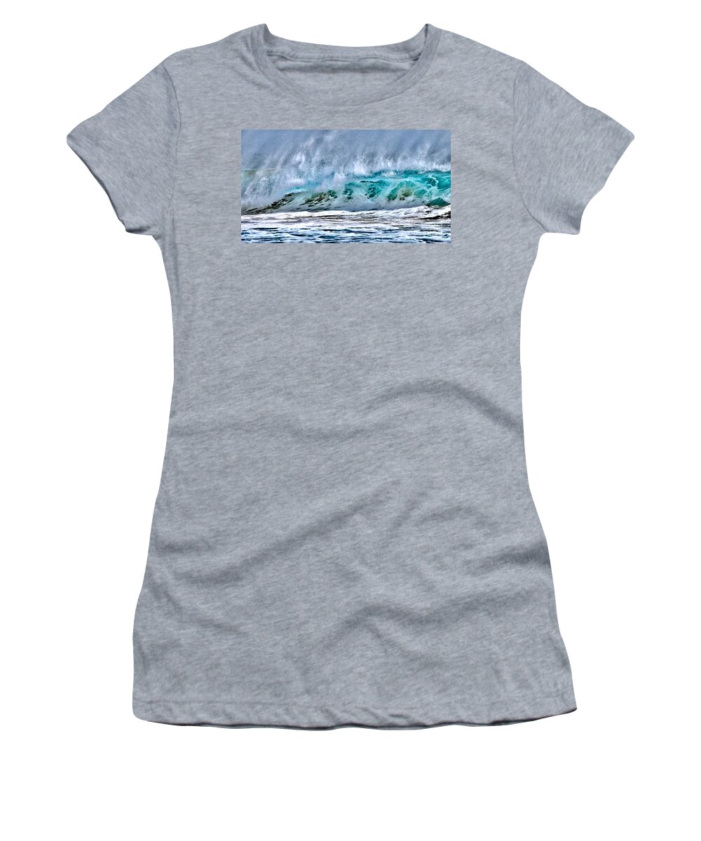 Kauai Women's T-Shirt featuring the photograph Wave Exuberance by Debra Banks