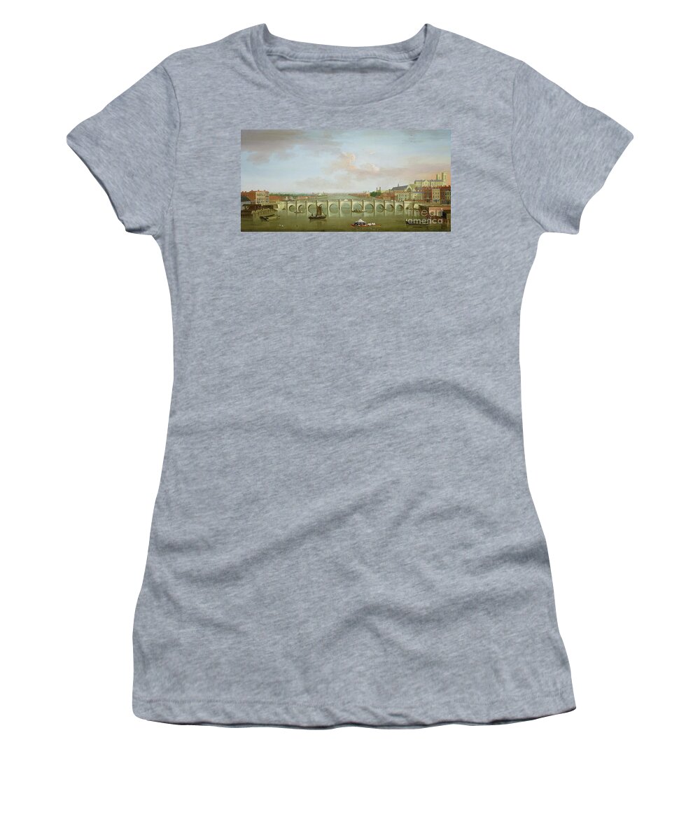 Boat Women's T-Shirt featuring the painting Westminster Bridge by Antonio Joli