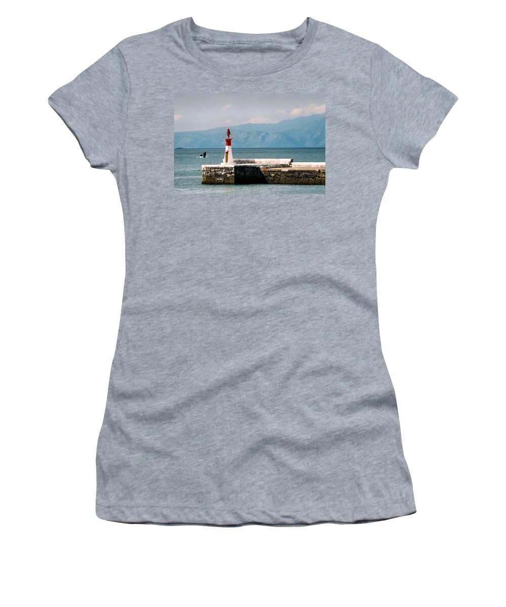 Whale Women's T-Shirt featuring the photograph Whale Breaching by Andrew Hewett