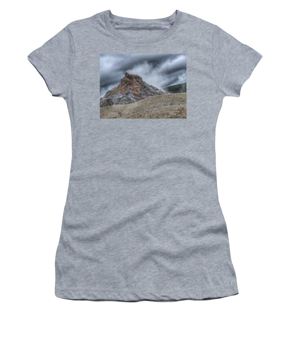 White Dome Geyser Women's T-Shirt featuring the photograph White Dome Geyser by Bonnie Bruno