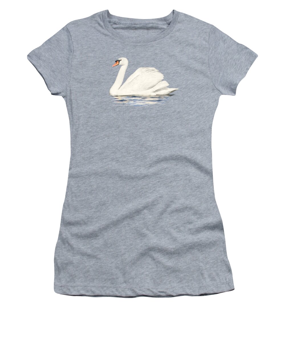 Swan Women's T-Shirt featuring the photograph White Swan on a transparent background by Terri Waters