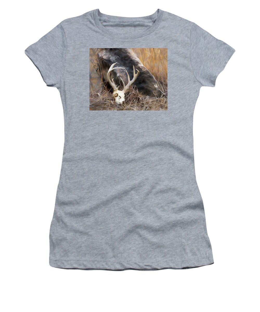 Kansas Women's T-Shirt featuring the photograph White-tail Deer 008 by Rob Graham