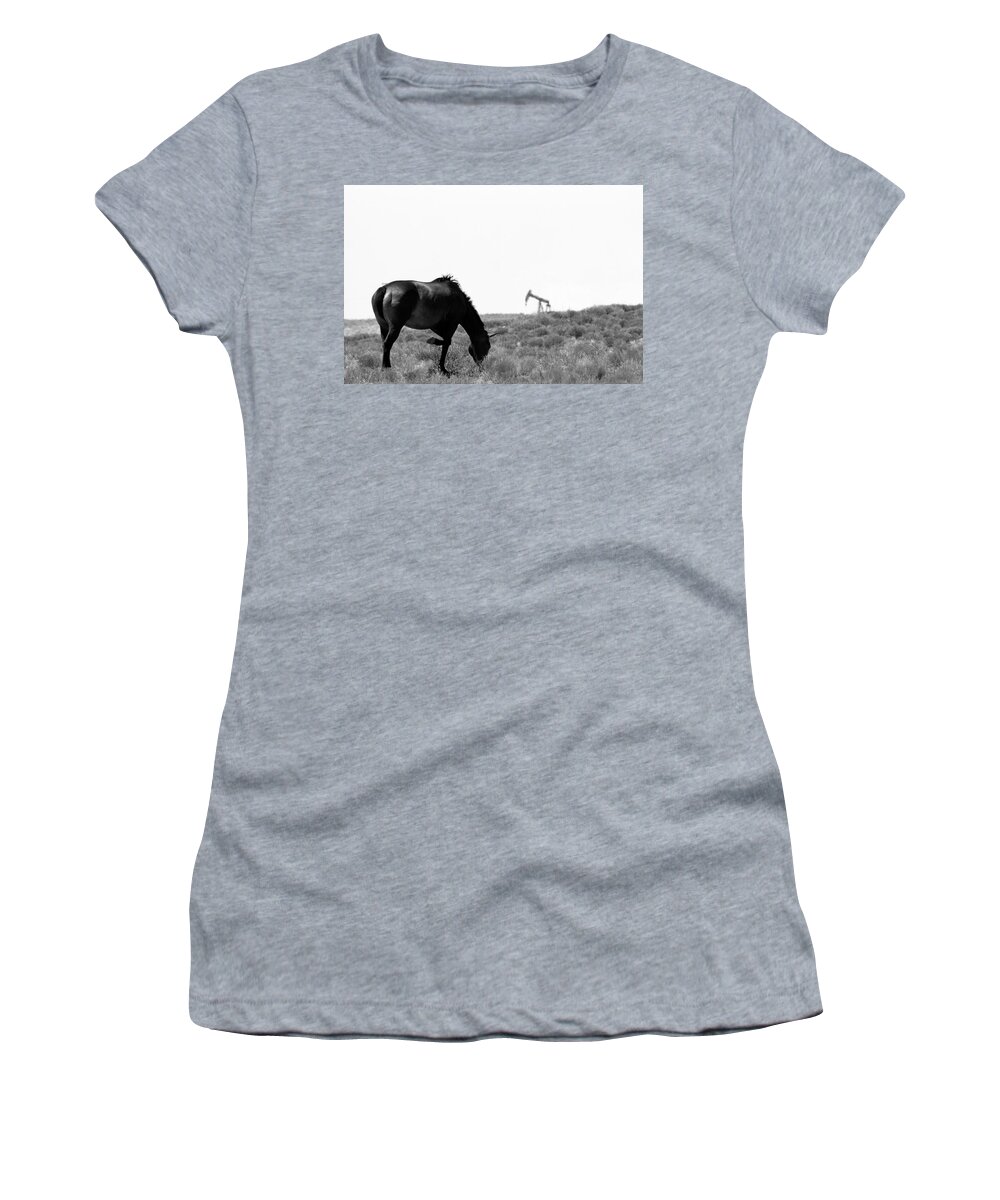 Horse Women's T-Shirt featuring the photograph Wild Horse at Aneth by Jonathan Thompson