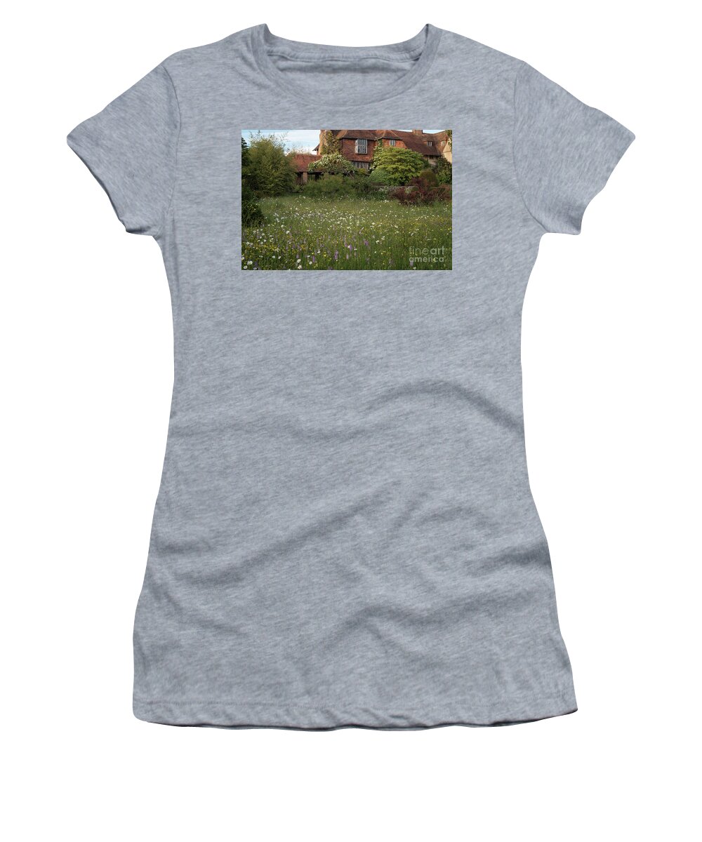 Wildflower Women's T-Shirt featuring the photograph Wildflower Meadow, Great Dixter by Perry Rodriguez
