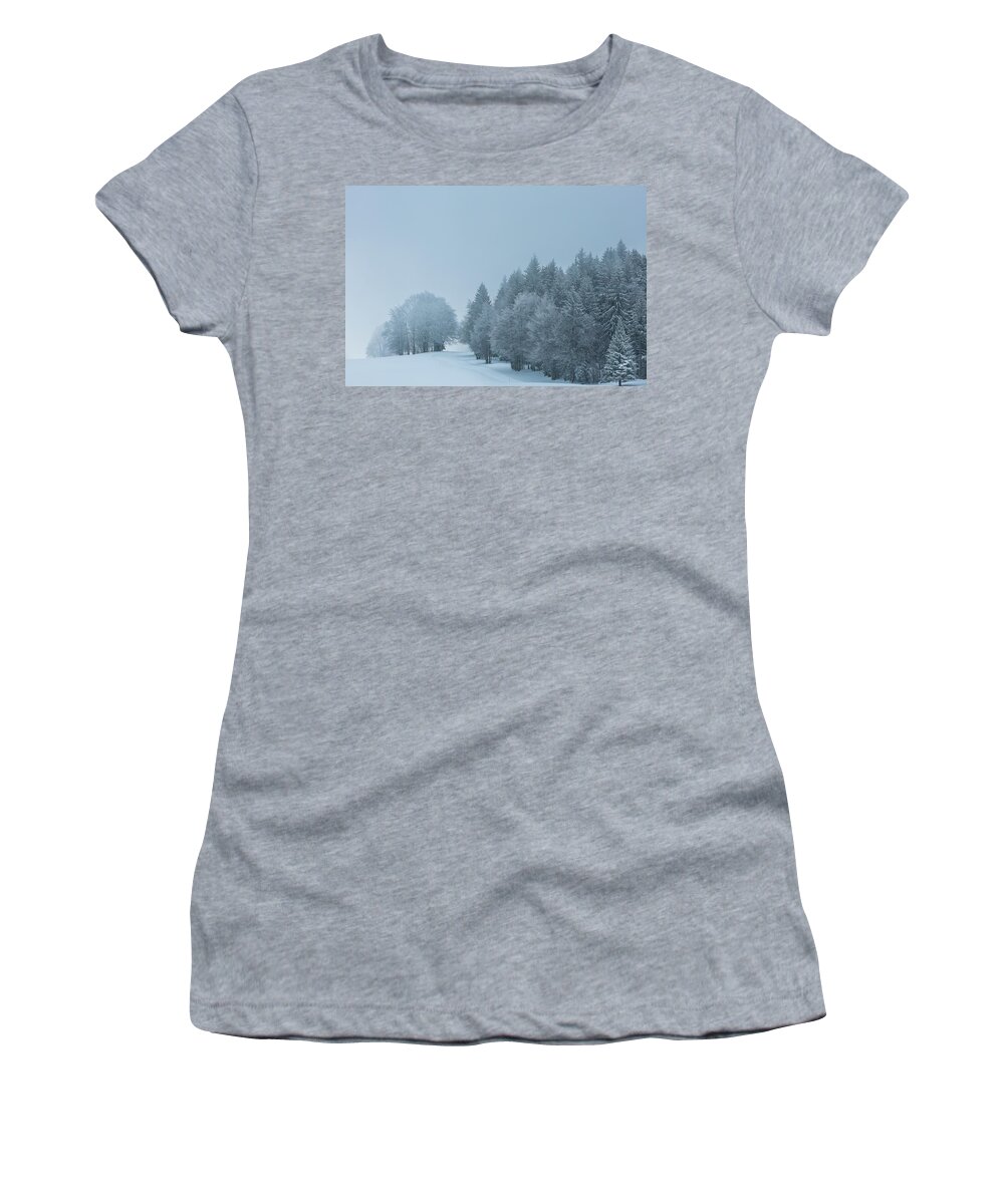 Snowy Landscape Women's T-Shirt featuring the photograph Winter dreams - 1 by Paul MAURICE