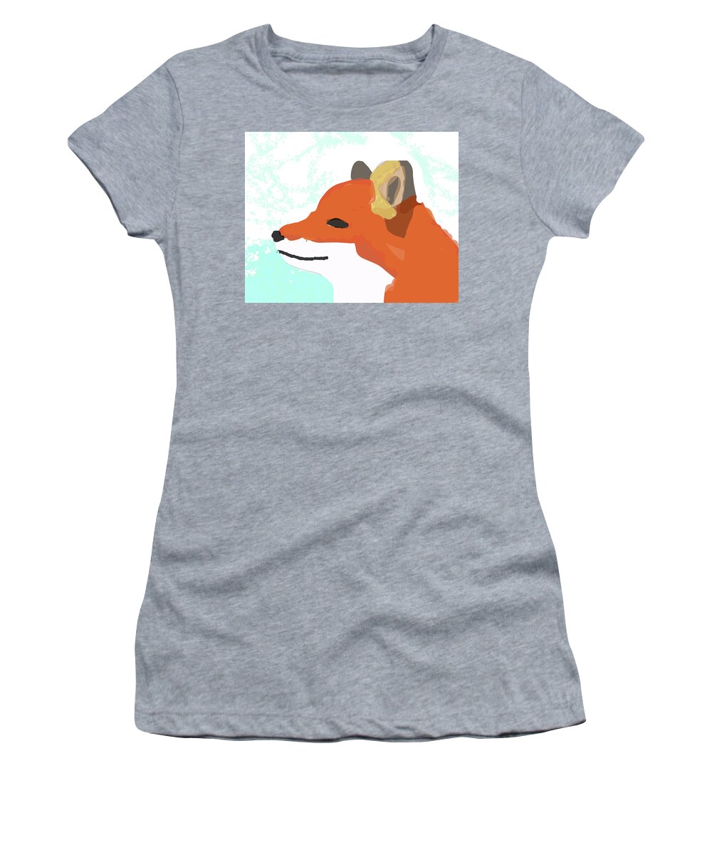 Fox Women's T-Shirt featuring the digital art Winter Fox by Caroline Elgin