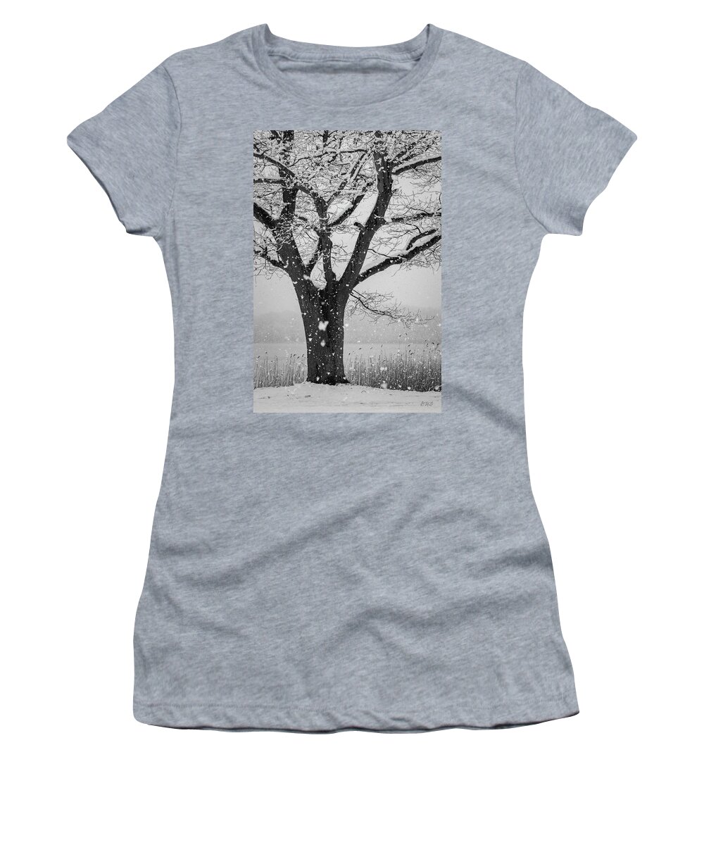 Snow Women's T-Shirt featuring the photograph Winter Landscape IX BW by David Gordon
