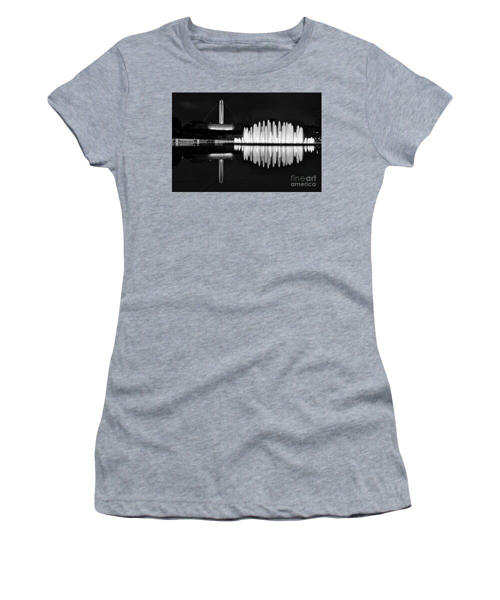 Kansas City Women's T-Shirt featuring the photograph World War 1 Memorial at Night by Dennis Hedberg