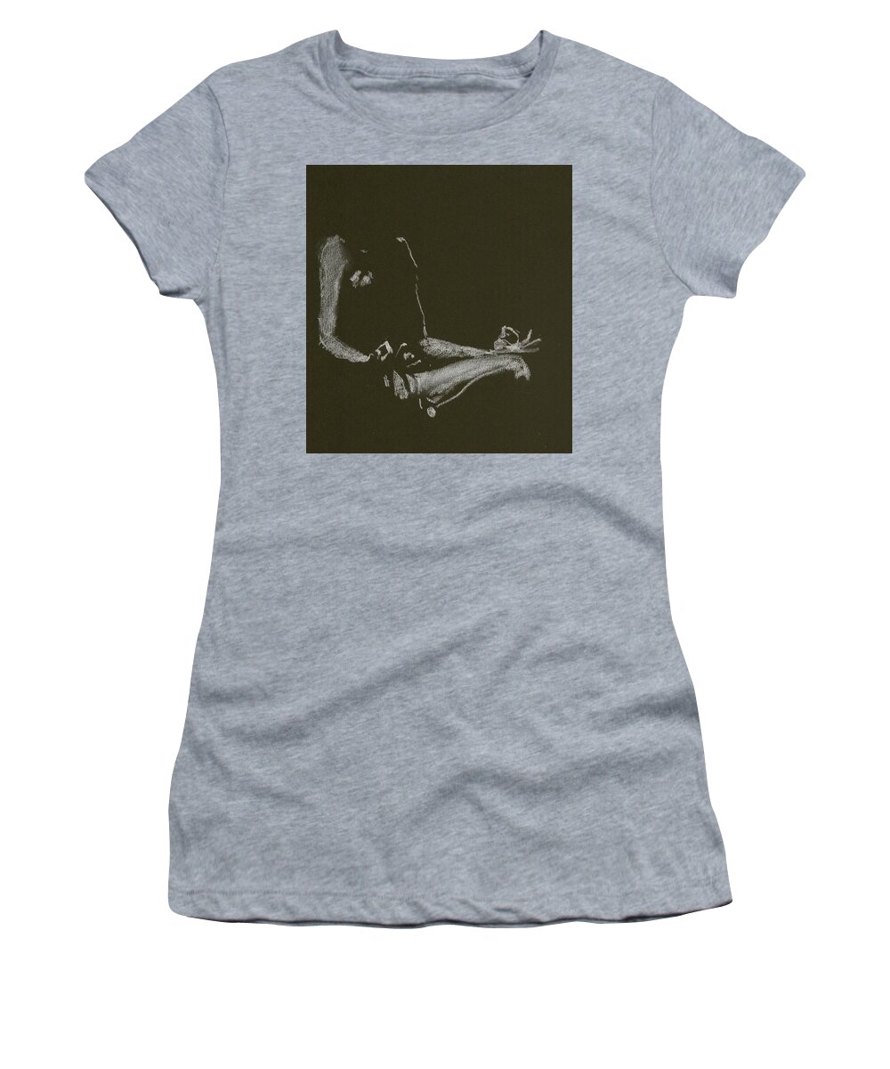 Yoga Women's T-Shirt featuring the drawing Yoga position by Marica Ohlsson