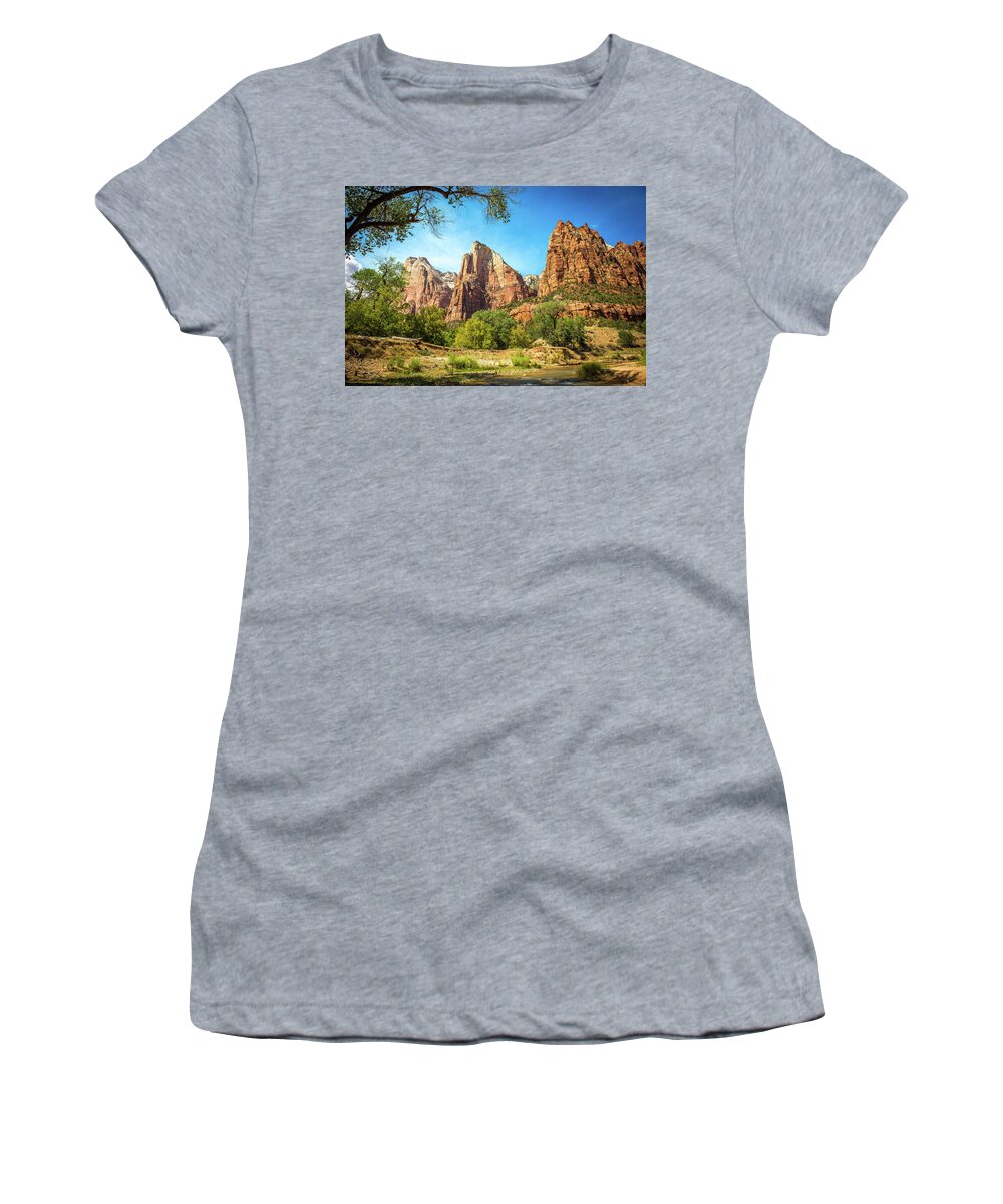 Utah Women's T-Shirt featuring the photograph Zion National Park by Aileen Savage