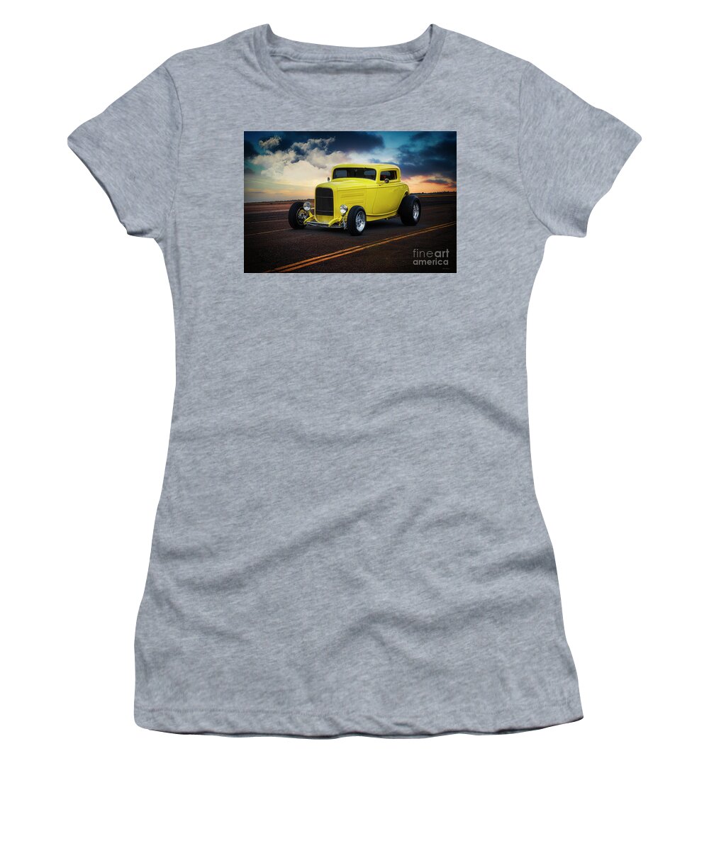 1932 Ford Coupe Women's T-Shirt featuring the photograph 1932 Ford 'Chopped HiBoy' Coupe by Dave Koontz