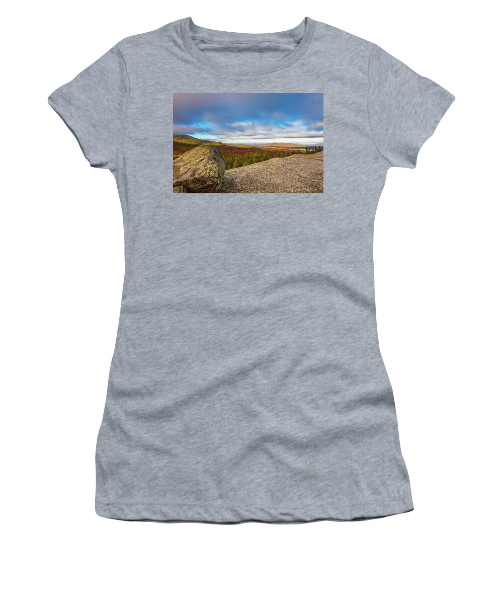 New Hampshire Women's T-Shirt featuring the photograph Autumn Erratic, Middle Sugarloaf. #1 by Jeff Sinon