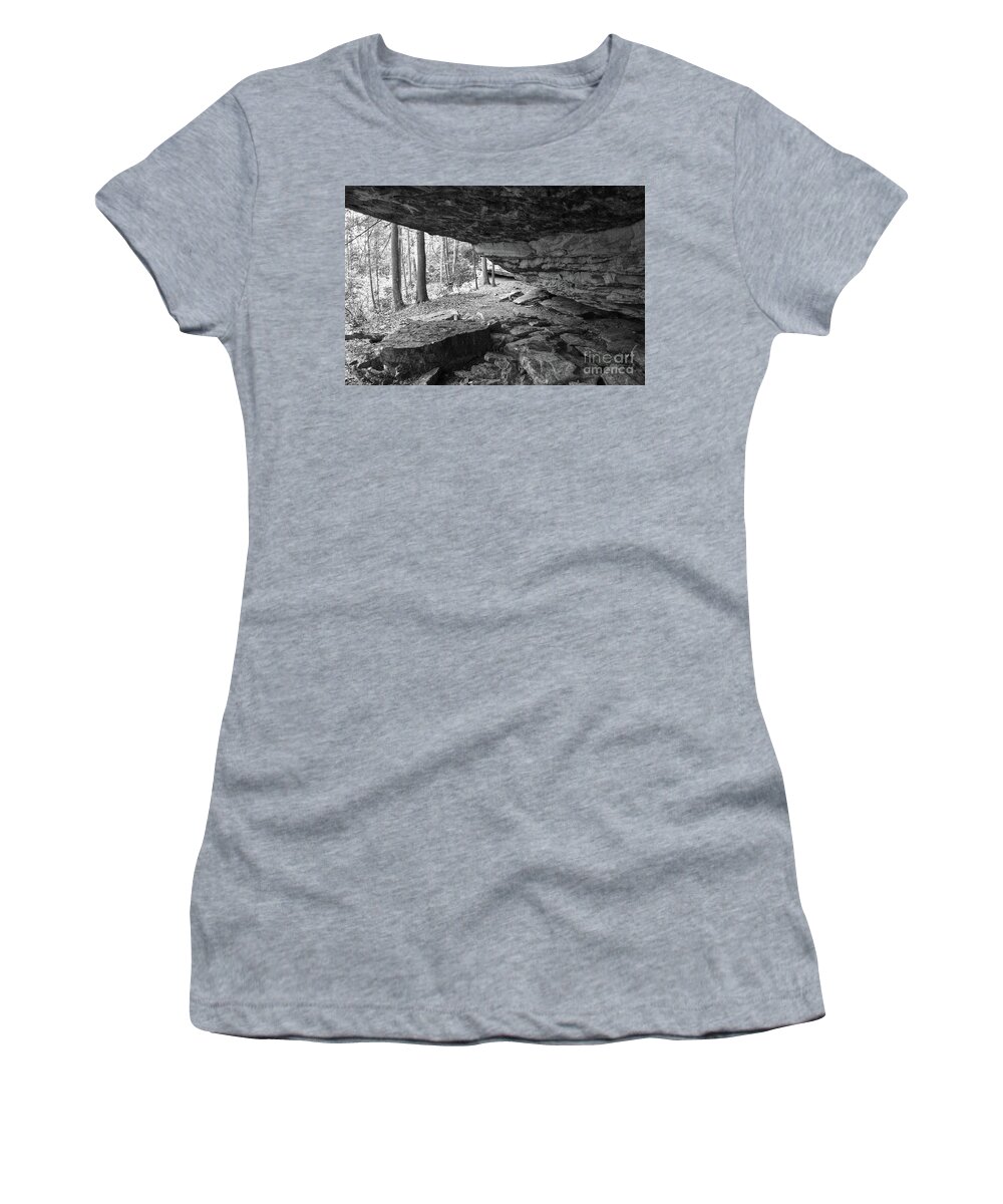 Tennessee Women's T-Shirt featuring the photograph Black And White Cave #1 by Phil Perkins
