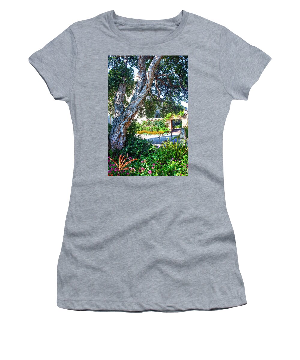 Color Women's T-Shirt featuring the photograph Carmel Mission #2 by Alan Hausenflock