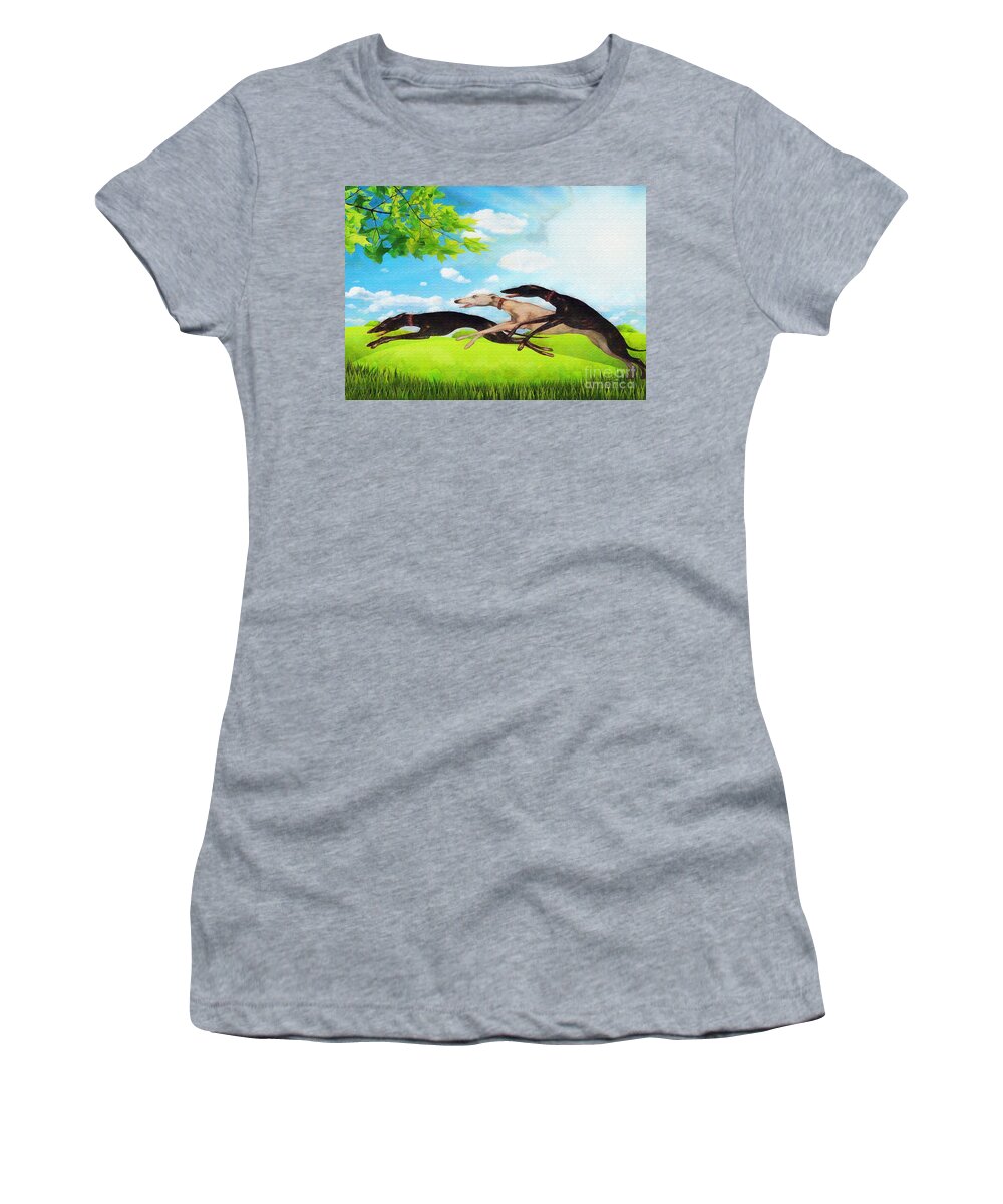 Dogs Women's T-Shirt featuring the digital art Dogs #1 by Jerzy Czyz