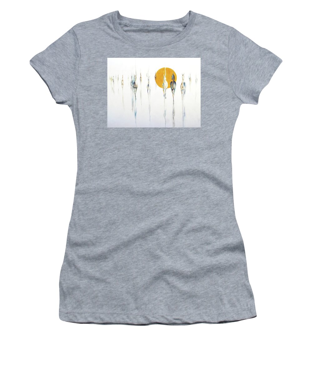 Horse Women's T-Shirt featuring the painting Equinox #1 by Dina Dargo